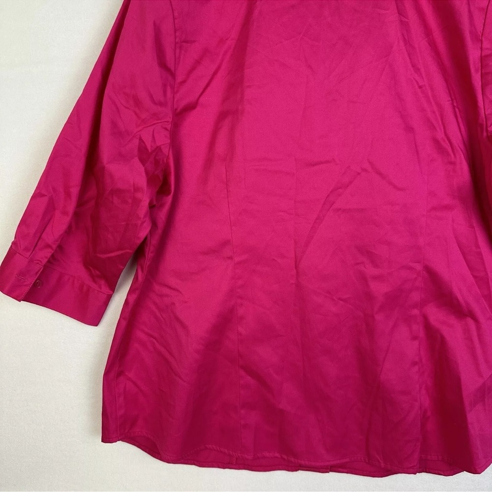 Lane Bryant Button Down Shirt Women’s Plus Size 18 Hot Pink 3/4 Sleeve NWT - Picture 13 of 14